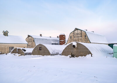 Snow covered farm in Burlington, WA
